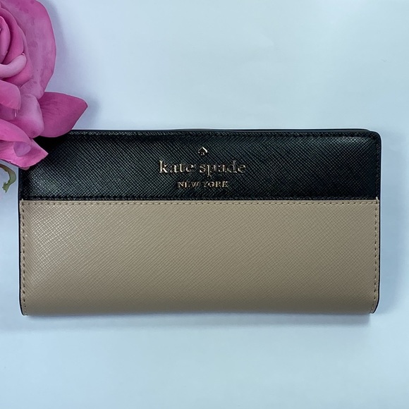 Kate Spade  Staci Large Slim Bifold Wallet Color Block Pattern - Picture 8 of 12